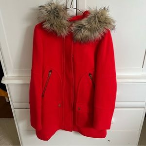 J.Crew Women’s Chateau Parka in Italian Stadium Cloth in Red